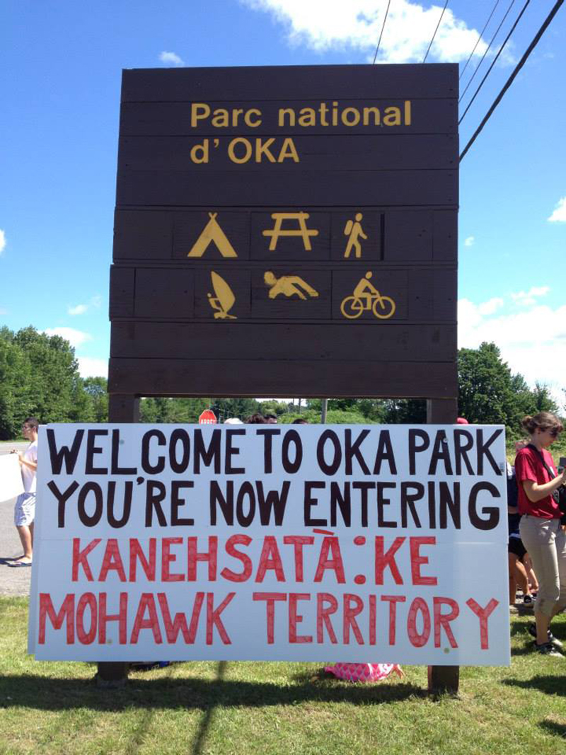Welcome to Oka Park, You Are Entering Kanehsatà:Ke Mohawk Territory
